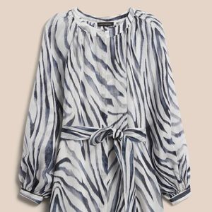 Banana Republic Reverie Ramie Dress Zebra Print